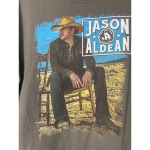 Jason Aldean "They Don't Know" Tour 2017 Men's Medium Grey T Shirt Gildan
